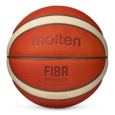 Мяч баск. MOLTEN B6G5000 р.6, FIBA Appr, 12 панелей, нат.кожа, бутил.камера, кор-беж-чер