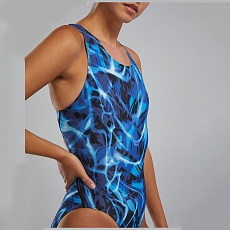 Купальник слитный TYR Maxfit Durafast Lite Electro, MELT7A-420, размер 32, российский размер 44, полиэстер, спандекс, сине-голубой