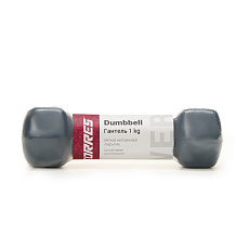 Гантель TORRES 1 кг, PL522501, металл в неопреновой оболочке, форма шестигранник, серый