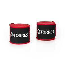 Бинт боксерский TORRES, PRL619016R, дл. 2,5 м, шир. 5 см, 1 пара, хлопок, красный