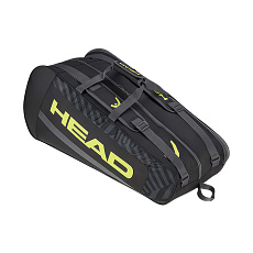 Сумка-чехол HEAD Base Racquet Bag M, 261413-BKNY, с карманом, на 6 тен.ракеток, черно-салатовый