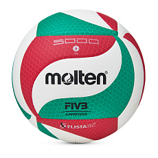 Мяч вол. MOLTEN V5M5000X р. 5, FIVB Approved, 18 панелей, ПУ Microfiber,клеен, бел.-кр.-зел.
