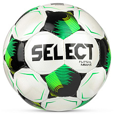 Мяч футзал. SELECT Futsal Mimas V26, 1053471006, р.4,FIFA Basic, 32п, ПУ, руч.сш, бело-зелено-черн.