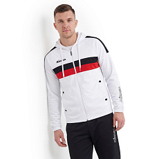 Костюм спорт. муж. с капюш. MIKASA MT550/701-078-3XL, р.3XL, 100% полиэстер, бело-черно-красный