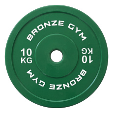 Диск калиброванный BRONZE GYM для пауэрлифтинга зеленый 10 кг
