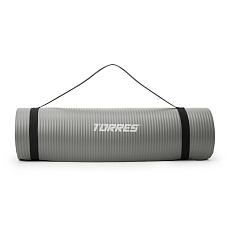 Коврик для йоги TORRES SOFT, YL10112, NBR(синт.каучук), толщина 1,2 см, серый