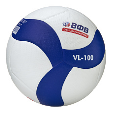 Мяч вол. ВОЛАР VL-100, р.5, оф.мяч ВФВ, синт.кожа (микрофибра), 18 панелей, клееный, бело-син