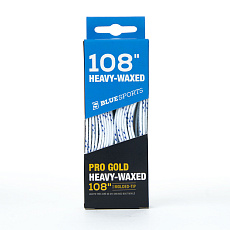 Шнурки для коньков Blue Sports Pro Gold Heavy Waxed, 903003-WHNV-274, полиэстер, 274см, бело-голубой