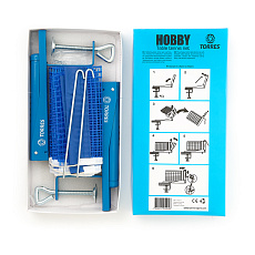 Сетка для наст. тенниса TORRES Hobby, TT5017 в компл. с мет. стойками, синяя