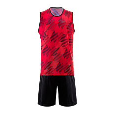 Форма баскетб. игровая TORRES Pro, B-1033-04-2XL, р.2XL, 100% полиэстер, красно-черный