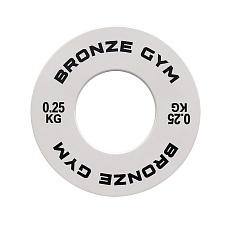 Диск калиброванный BRONZE GYM для пауэрлифтинга белый 0,25 кг