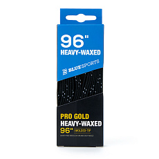 Шнурки для коньков Blue Sports Pro Gold Heavy Waxed, 903008-BKWH-249, полиэстер, 249см, черно-белый