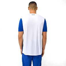 Футболка мужская HEAD Club 25 Tech T-Shirt M 811725-ROWH-M, р.M, полиэстер, бело-синий