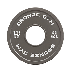 Диск калиброванный BRONZE GYM для пауэрлифтинга серый 1,25 кг