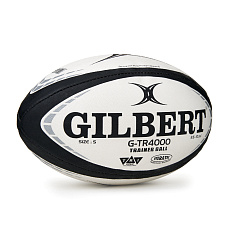 Мяч для регби GILBERT G-TR4000, 42097705, р.5, резина, ручная сшивка, бело-черно-серый